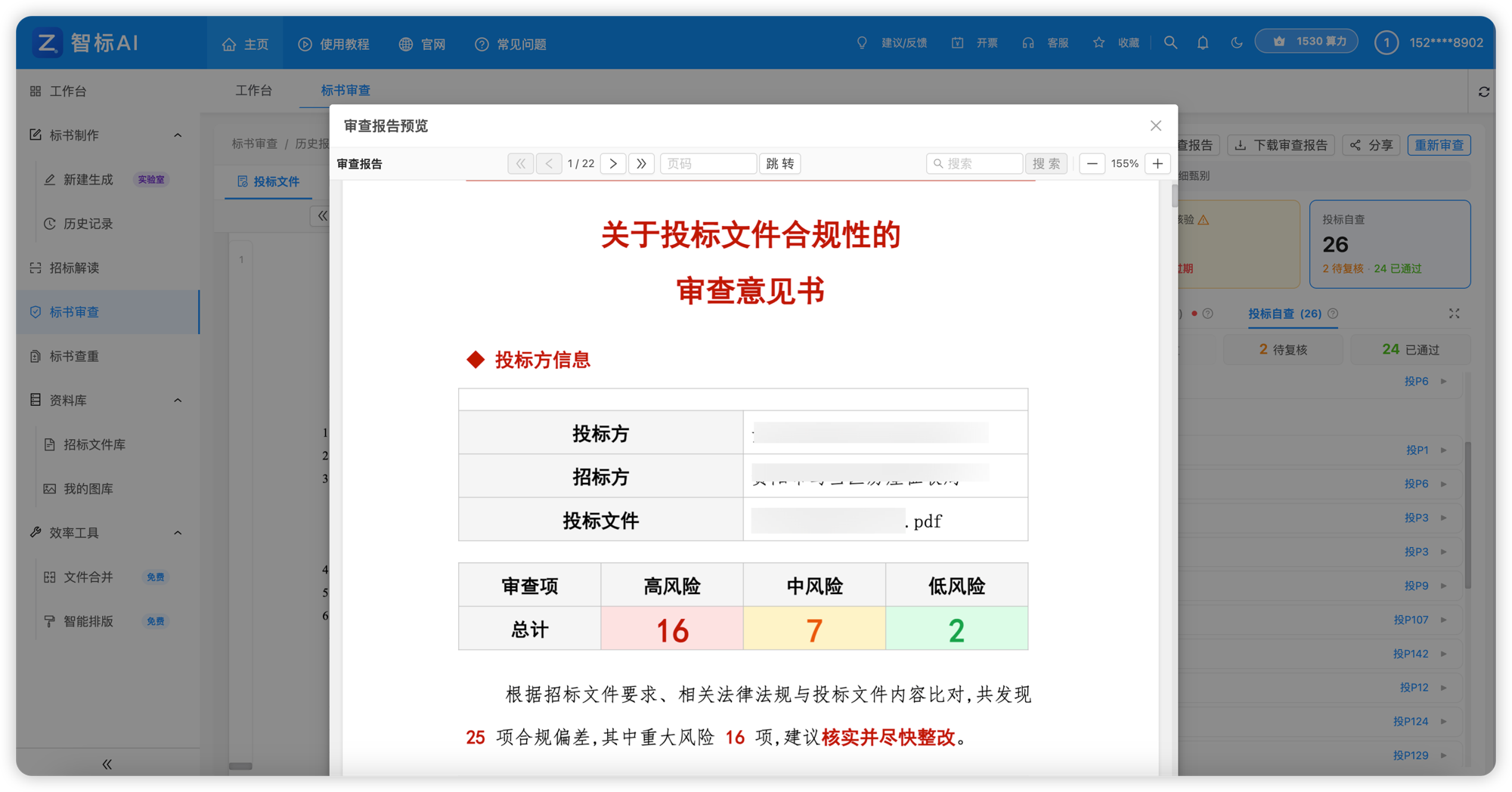 标书审查 · 审查意见书